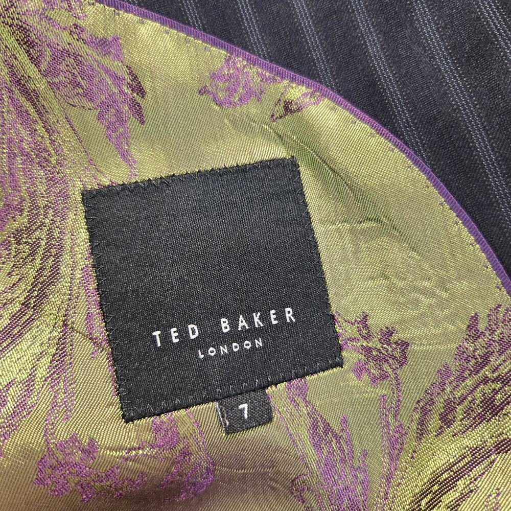 Ted Baker London Single Breasted Black Pinstripe Suit Jacket Men's 47 - Picture 12 of 15